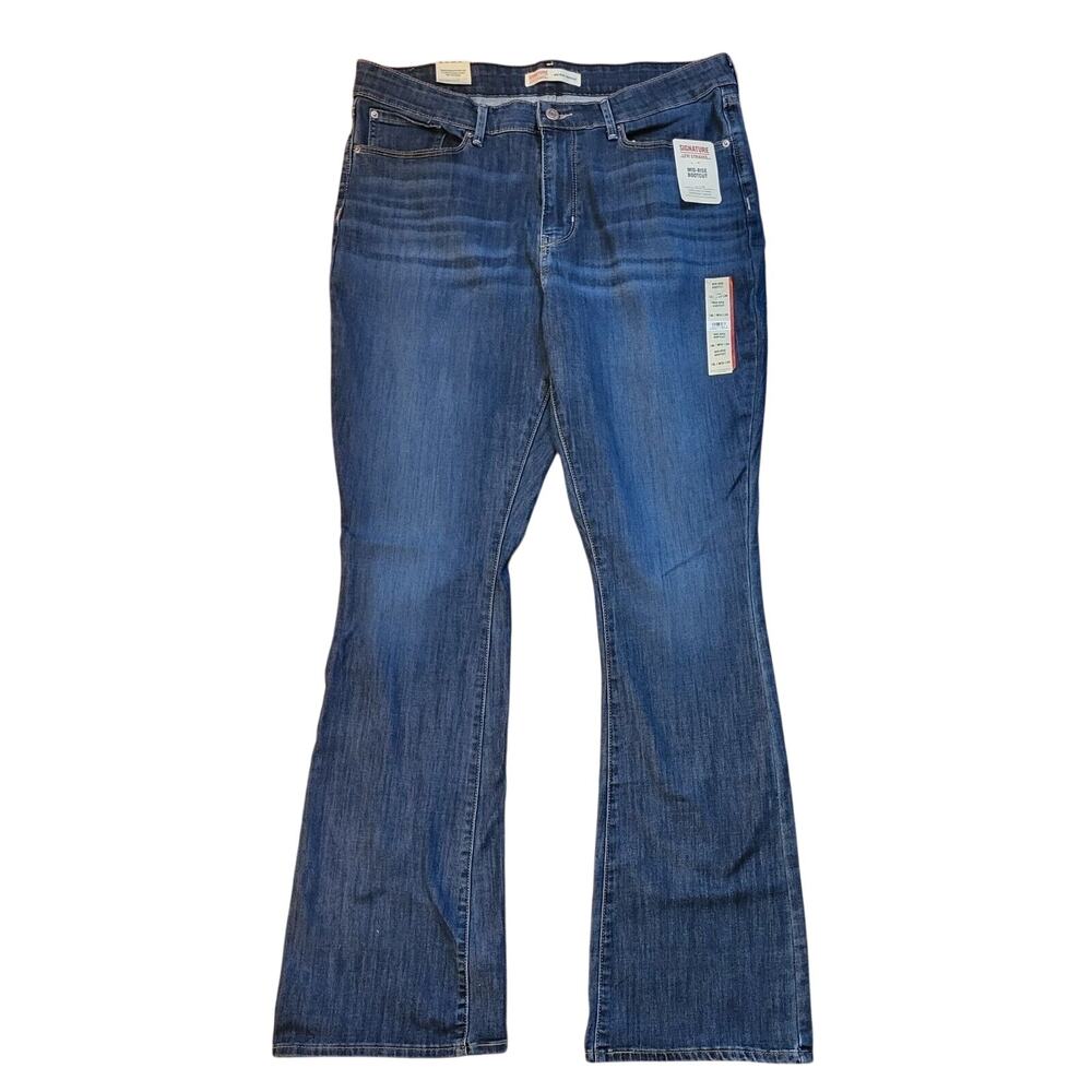 Levi Signature Jeans Womens 16L Long Blue Mid Rise Bootcut Denim Pants 33x34